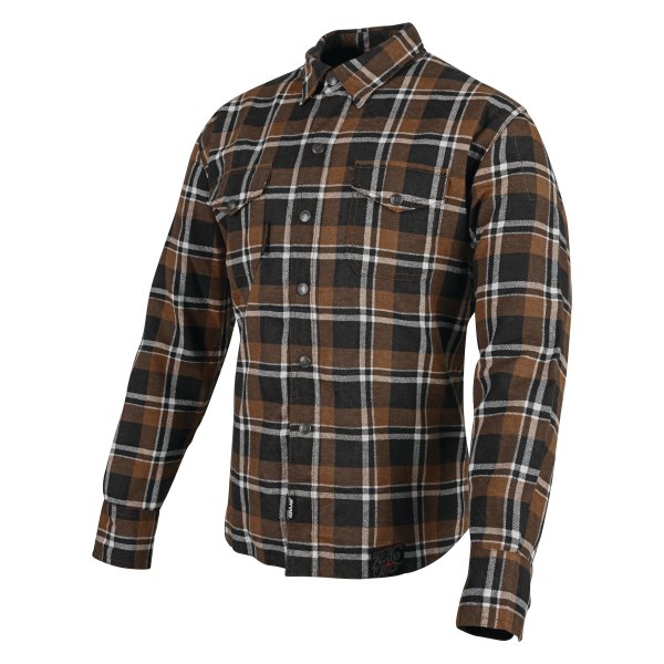 Speed and Strength® - Black Nine™ Men's Reinforced Moto Shirt (X-Large, Brown/Black)