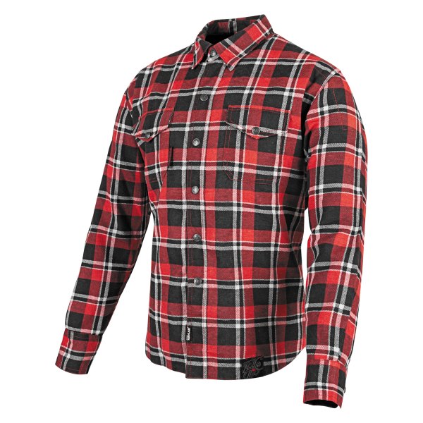 Speed and Strength® - Black Nine™ Men's Reinforced Moto Shirt (X-Large, Red/Black)
