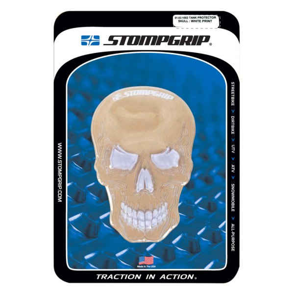 Stompgrip® - Skull Clear/White Tank Protector