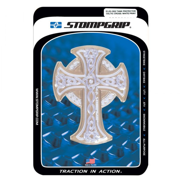 Stompgrip® - Celtic Cross Clear/White Tank Protector