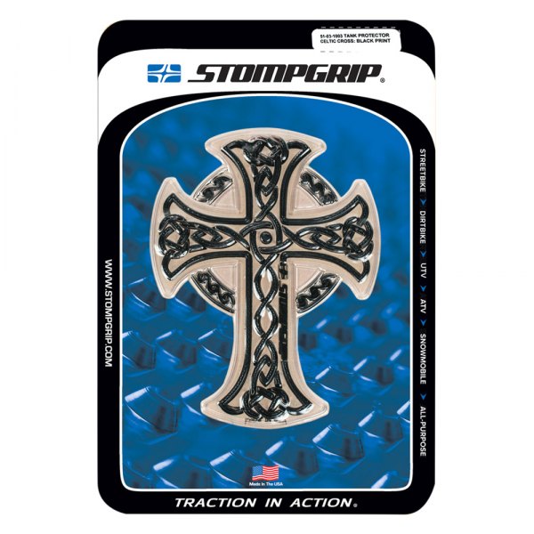 Stompgrip® - Celtic Cross Clear/Black Tank Protector