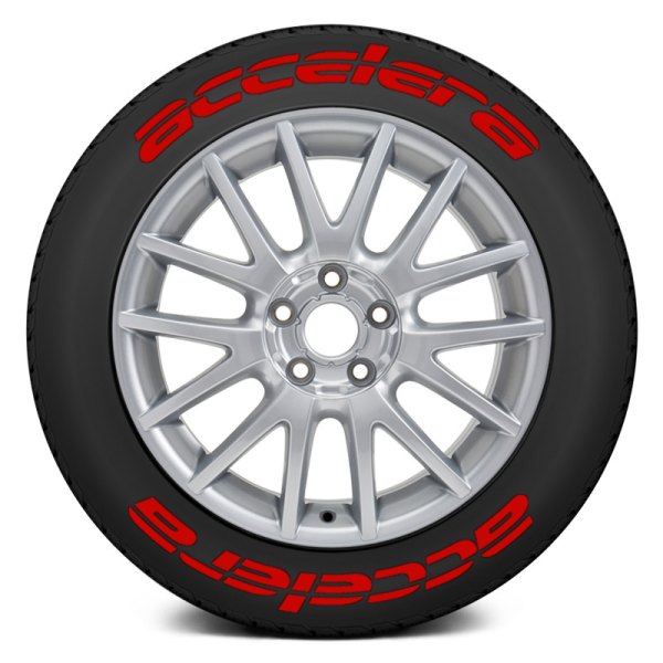 Tire Stickers® - Red "Accelera" Tire Lettering Kit