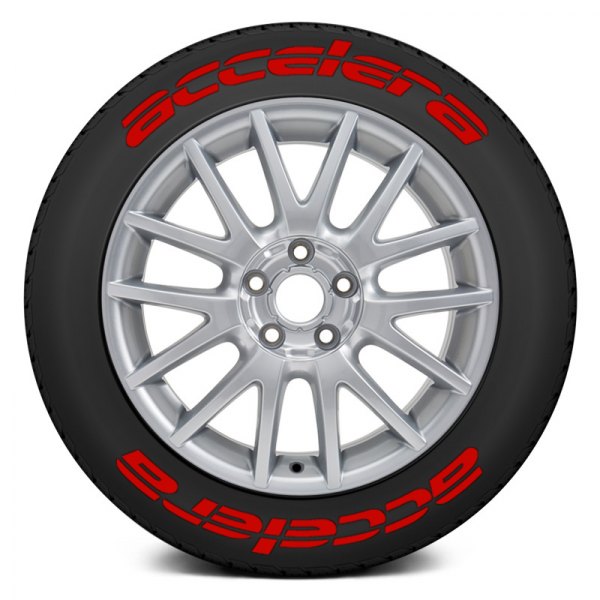 Tire Stickers® - Red "Accelera" Tire Lettering Kit