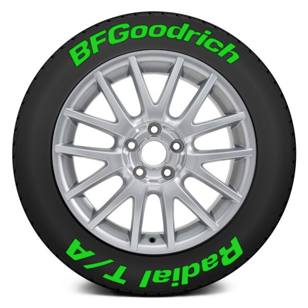 Tire Stickers® - Green "BF Goodrich Radial T/A" Tire Lettering Kit
