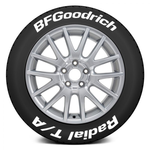 Tire Stickers® - White "BF Goodrich Radial T/A" Tire Lettering Kit