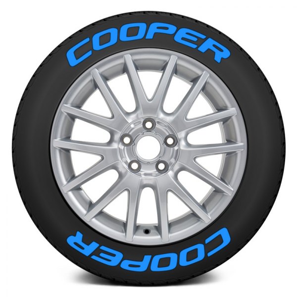 Tire Stickers® - Blue "Cooper" Tire Lettering Kit