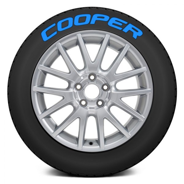 Tire Stickers® - Blue "Cooper" Tire Lettering Kit
