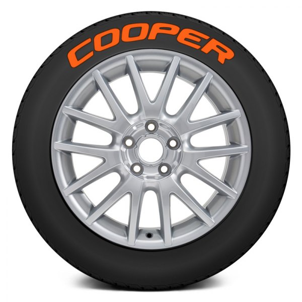 Tire Stickers® - Orange "Cooper" Tire Lettering Kit