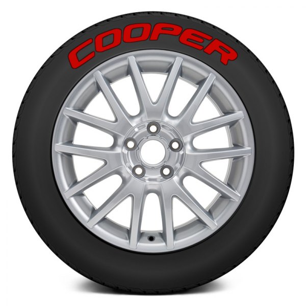 Tire Stickers® - Red "Cooper" Tire Lettering Kit