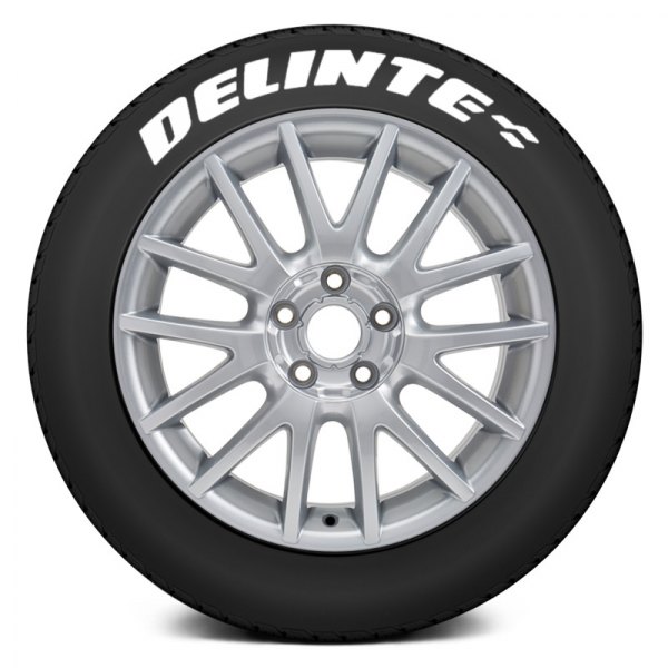 Tire Stickers® - White "Delinte" Tire Lettering Kit