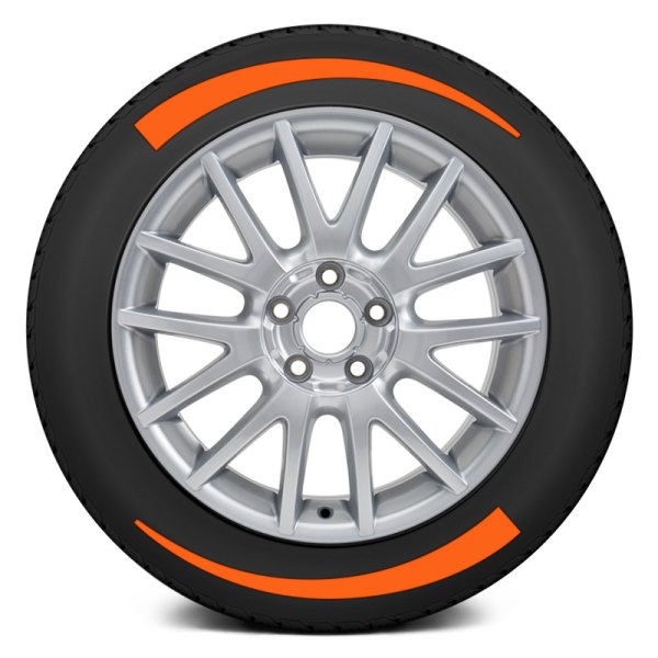Tire Stickers® - Orange "Flares" Full Tire Decal Kit