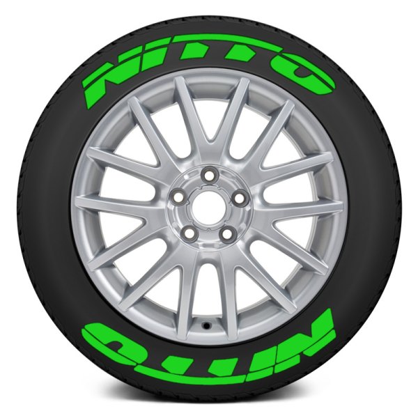 Tire Stickers® - Green "Nitto" Tire Lettering Kit
