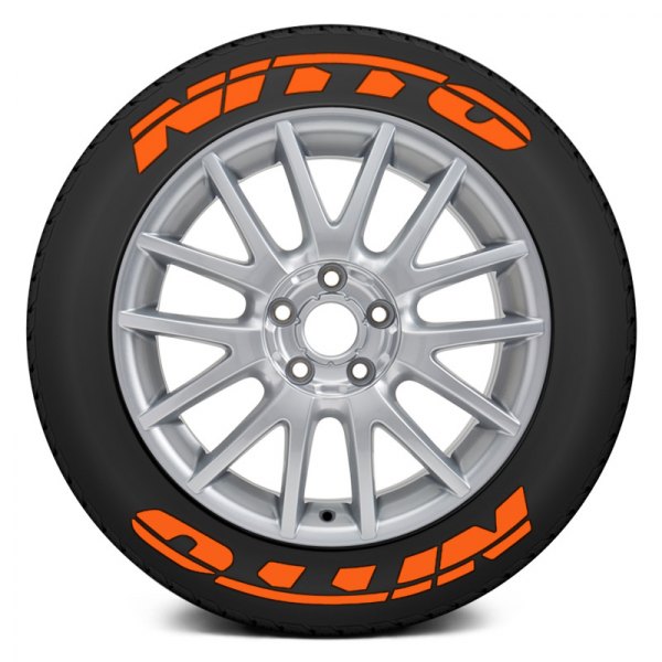 Tire Stickers® - Orange "Nitto" Tire Lettering Kit