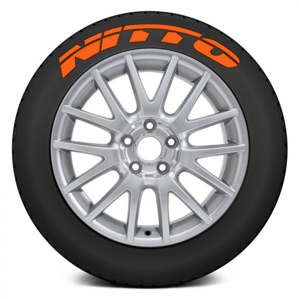 Tire Stickers® - Orange "Nitto" Tire Lettering Kit