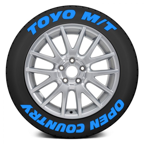 Tire Stickers® - Blue "Toyo M/T Open Country" Tire Lettering Kit