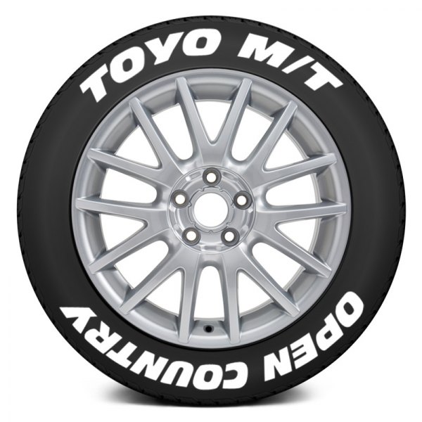 Tire Stickers® - White "Toyo M/T Open Country" Tire Lettering Kit