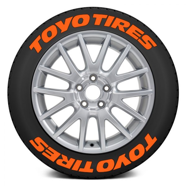 Tire Stickers® - Orange "Toyo Tires" Tire Lettering Kit