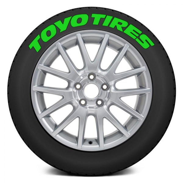 Tire Stickers® - Green "Toyo Tires" Tire Lettering Kit