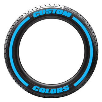Tire Stickers® - "Text with F1 Stripes" Tire Lettering Kit