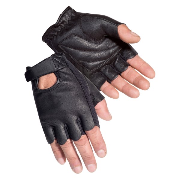 Tourmaster® - Select Fingerless 2.0™ Men's Leather Touring Gloves (Medium, Black)