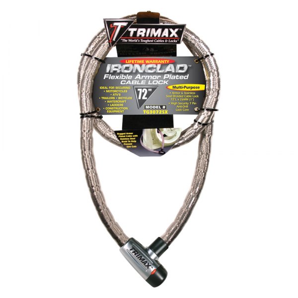 Trimax® - Ironclad™ Max Security Armor Plated Stainless Steel Locking Cable