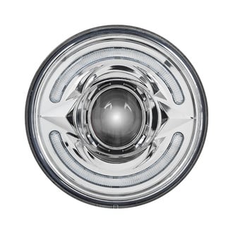 TRUX® - 5 3/4" Round Driver Side Chrome Halo Projector LED Headlight