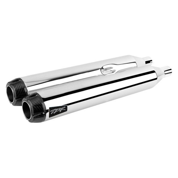 Two Brothers Racing® - Chrome Fatshot Dual Slip-On Mufflers with Carbon End Cap