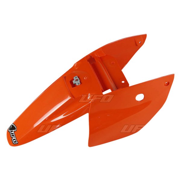 UFO Plast® - MX Rear Orange Plastic Fender with Side Panels