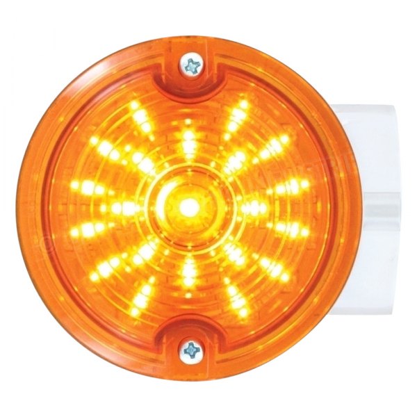 United Pacific® - 3 1/4" Round LED Turn Signal Light with 1156 Plug Amber Lenses, Lighted