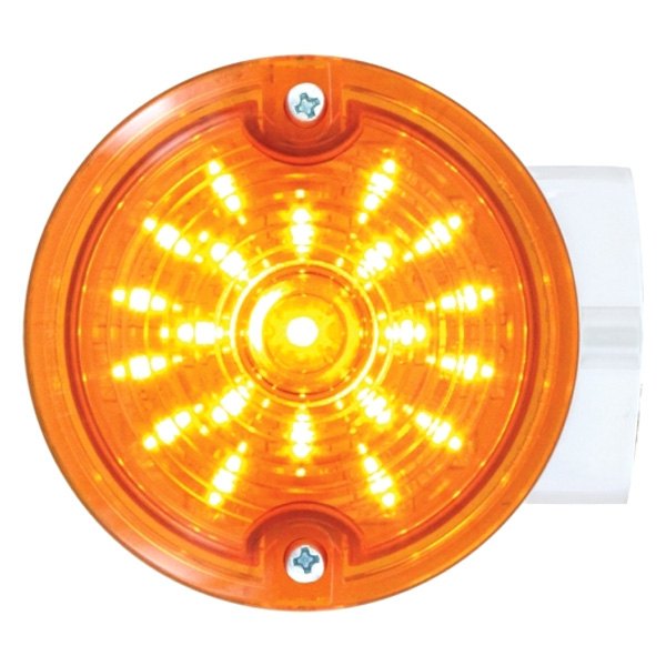 United Pacific® - 3 1/4" Round LED Turn Signal Light with Amber Lenses