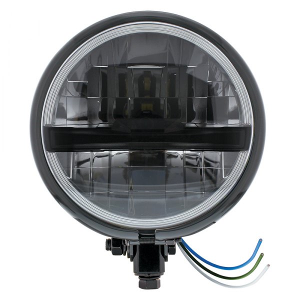 United Pacific® - 5 3/4" Round Bottom Mount Black LED Headlight