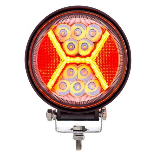 United Pacific® - 4.5" Round Flood and Spot Beam LED Light with Red "X" Light Guide