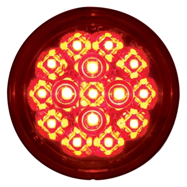 United Pacific® - Dual Function 2 3/8" Round LED Turn Signal Light with Red Lenses