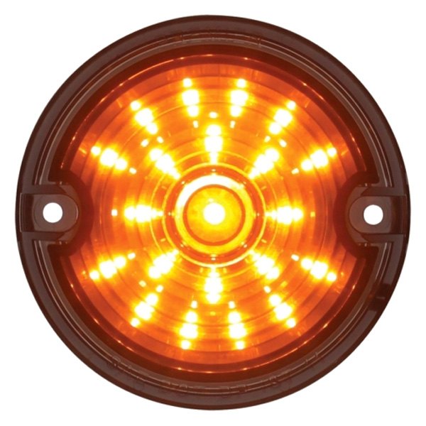 United Pacific® - 3 1/4" Round LED Turn Signal Light with 1156 Plug Smoke Lenses