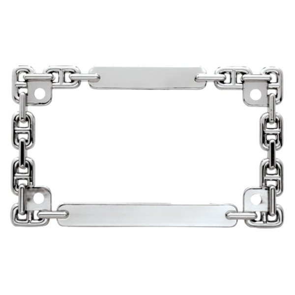 United Pacific® - Designer Chain Style Chrome Motorcycle License Plate Frame
