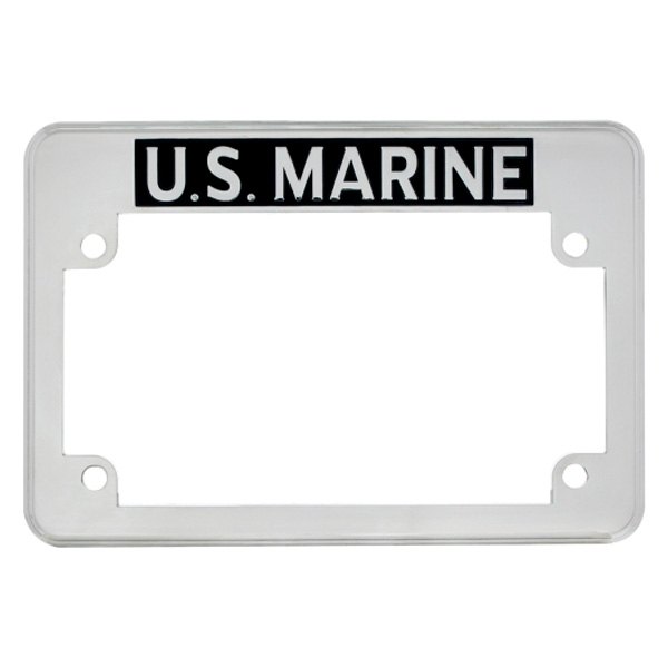 United Pacific® - "U.S. Marine" Chrome Motorcycle License Plate Frame