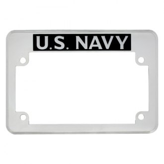 United Pacific 50129 Black Chrome/Flame Motorcycle License Plate Frame 