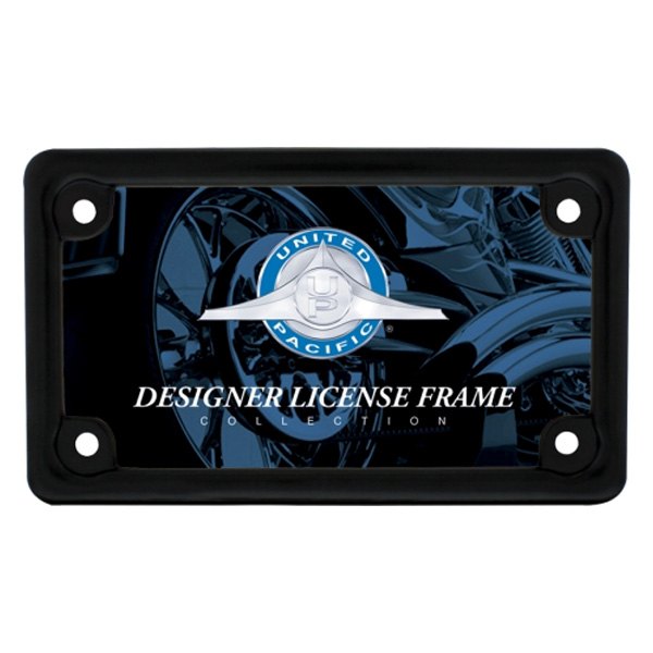 United Pacific® - Satin Black Motorcycle License Plate Frame