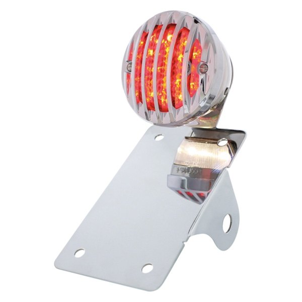 United Pacific® - LED Vertical "Bobber" Tail Light with Chrome Grille Bezel
