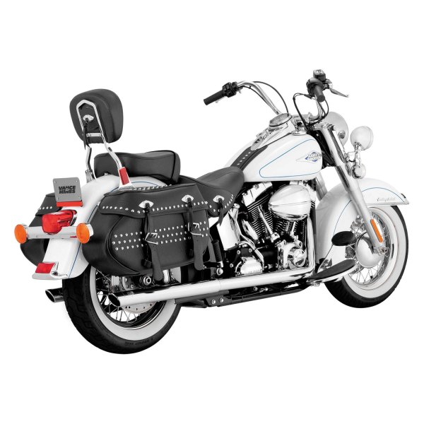  Vance & Hines® - 2-2 Chrome Softail Duals Exhaust Pipes On Vehicle