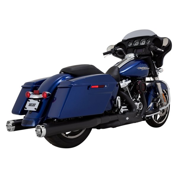 Vance & Hines® 46780 - 2-2 Black Monster Round Slip-On Exhaust