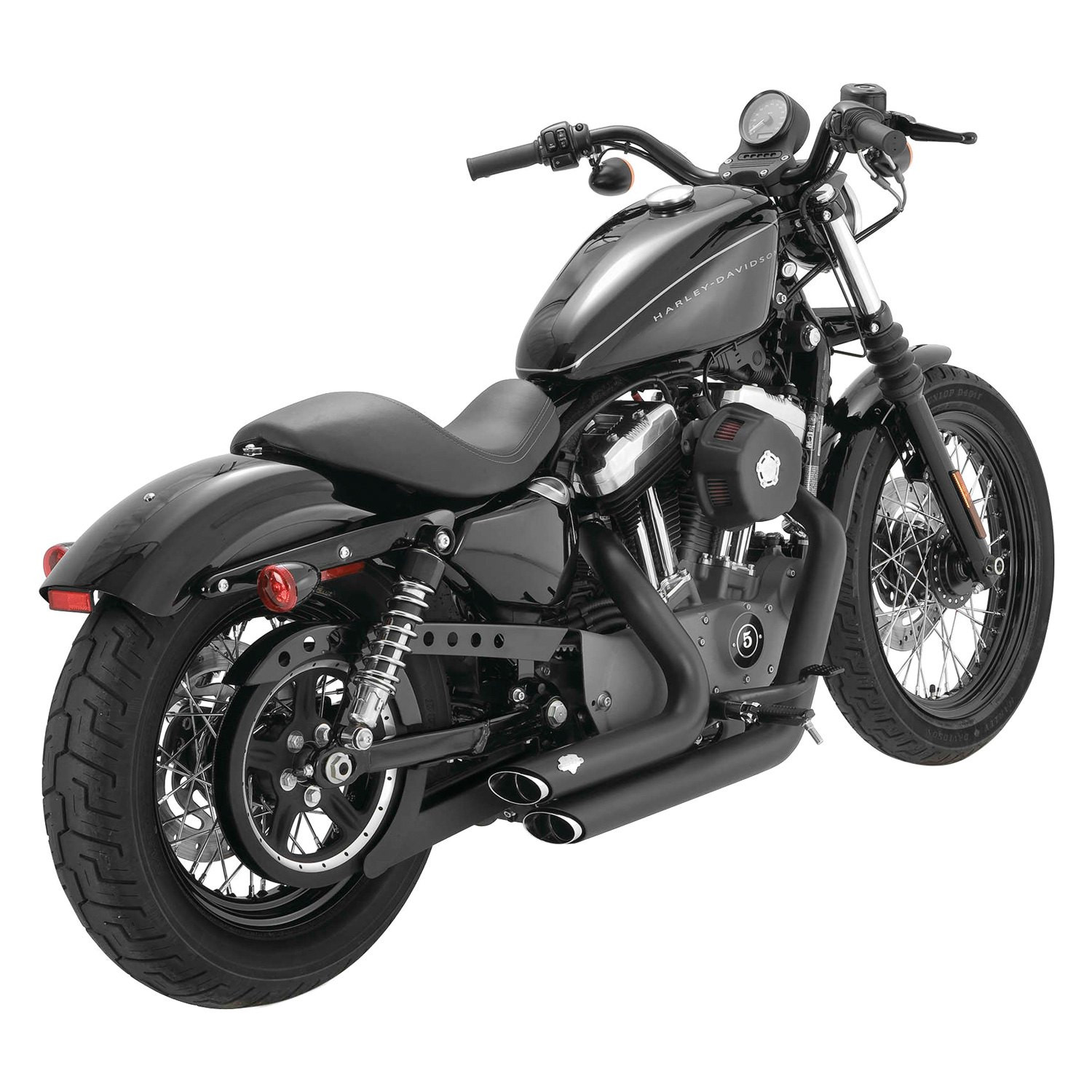 Vance & Hines® 47219 - Shortshots 2-2 Black Staggered Exhaust