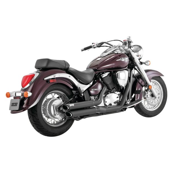  Vance & Hines® - Black Twin Slash Staggered Exhaust System On Vehicle