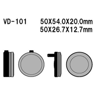 Vesrah® - Front Organic Semi-Metallic Brake Pads