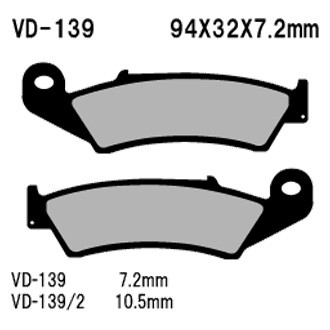 Vesrah® - Rear Organic Semi-Metallic Brake Pads