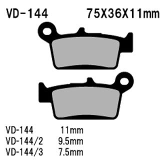 Vesrah® VD-144 - Rear Organic Semi-Metallic Brake Pads