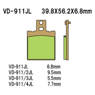 Vesrah® - Rear Sintered Metal Brake Pads