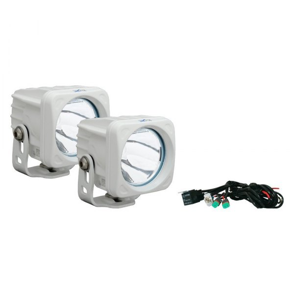 Vision X® - Optimus Series 3" 2x10W Square White Housing Narrow Beam LED Lights, Full Set