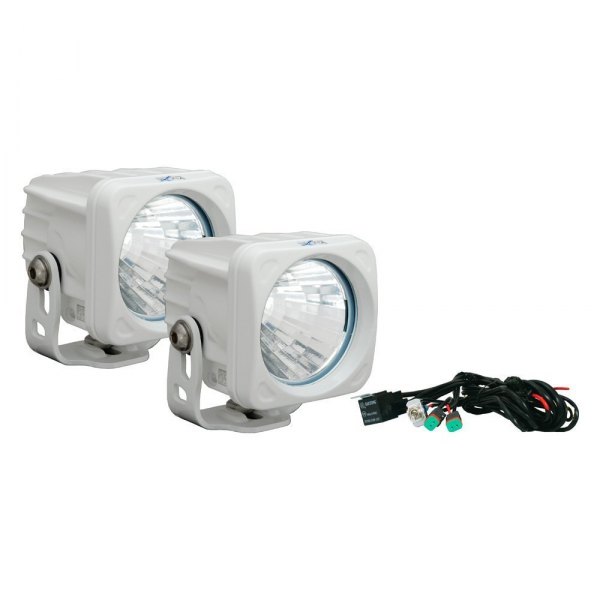 Vision X® - Optimus Series 3" 2x10W Square White Housing Medium Beam LED Lights, Full Set
