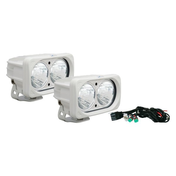 Vision X® - Optimus Series 5.83"x3.57" 2x20W Rectangular White Housing Medium Beam LED Lights, Full Set